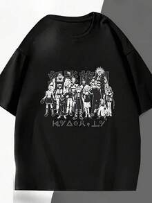 Camiseta informal estampada para mujerAnime Japanese-Style Collaboration Kirito Kurapika Hisoka Short-Sve T-Shirt Uni Printed Design Haruku Youth T-Shirts-Fall Must-Haves Anime Demon Shirts Slayer Anime Shirts Anime Graphic Sweatshirts Anime Tee Gift Unisex Shirts Anime Hoodie Demon, Sports T-Shirts, Halloween T-Shirts Parent-Child Outfit,Camisetas de verano con estampado de anime,Camisetas gráficas unisex, tops para mujer,Camisetas para el Día de San Valentín 2026,Camisetas gráficas favoritas para hombres y mujeres,El regalo perfecto,Ropa de niña - Negro - Ver 1