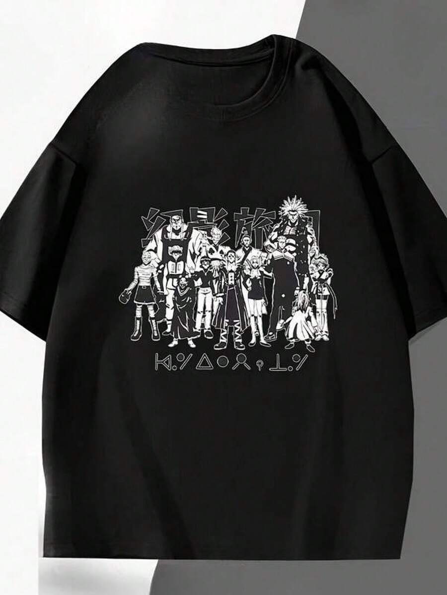 Camiseta informal estampada para mujerAnime Japanese-Style Collaboration Kirito Kurapika Hisoka Short-Sve T-Shirt Uni Printed Design Haruku Youth T-Shirts-Fall Must-Haves Anime Demon Shirts Slayer Anime Shirts Anime Graphic Sweatshirts Anime Tee Gift Unisex Shirts Anime Hoodie Demon, Sports T-Shirts, Halloween T-Shirts Parent-Child Outfit,Camisetas de verano con estampado de anime,Camisetas gráficas unisex, tops para mujer,Camisetas para el Día de San Valentín 2026,Camisetas gráficas favoritas para hombres y mujeres,El regalo perfecto,Ropa de niña - Negro - Ver 1