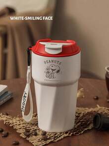 SNOOPY 1 Peça Copo Térmico Isolado a Vácuo de Aço Inoxidável de 450ml, Caneca de Café de Grande Capacidade, Copo para Carro, Copo Portátil com Palha e Tampa para Uso Externo, Mantém as Bebidas Frias - Multicolorido - Visão 14