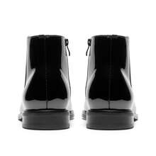 Men's Chelsea Boots Non-Slip Grip Durable Scratch Resistant Leather Formal Wedding Banquet Dress Shoes - BLACK-PAT - View 5