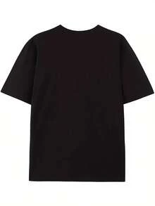 1 camiseta casual para mujer, con estampado floral vintage de flores silvestres, cuello redondo y manga corta blanca, sencilla y versátil, transpirable, adecuada para primavera y verano, vacaciones en la playa, viajes de ocio, uso diario, a la moda para todas las estaciones, sencilla, casual, cómoda, suave, adecuada para fitness, deportes al aire libre diarios, versátil y con estilo para todas las estaciones, camiseta transpirable de manga corta con cuello redondo, capa base, lavable a máquina, opción de regalo. - Negro - Ver 4