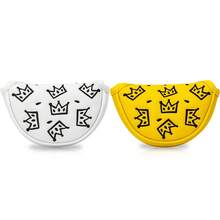 1pc Cheese Crown Design Golf Putter Cover, Small Half-Moon Shaped Putter Head Cover, PU Material With Premium Embroidery, Suitable For Most Brands - Multicolor - View 2