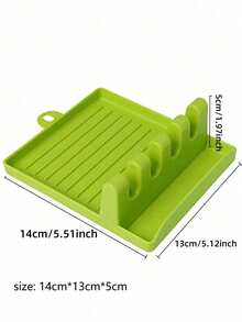 Soporte de utensilios de cocina de silicona con almohadilla de goteo - Organizador todo en uno para cucharas, espátulas, tapas y herramientas de cocina - Accesorio de cocina resistente al calor y antideslizante - tapete de espátula - Ver 4