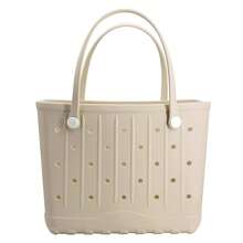 Rubber Beach Tote Bag, Large Capacity Waterproof Beach Bag Suitable For Swimming Pools, Boats, Sports, And Outdoor Washable Travel Tote Bag - 卡其色 - 查看 3