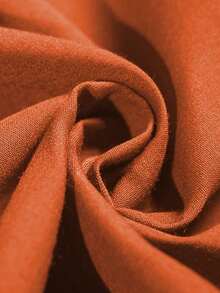 Conjunto De Top Y Pantalones Para Damas Con Cuello Redondo Y Mangas Murciélago - Naranja Quemada - Ver 5
