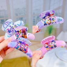 1个K-Pop新款可爱塑料发夹，时尚女孩发饰，适合K-Pop粉丝，节日和生日礼物（款式随机） - 彩色 - 查看 8