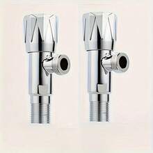 Heavy Duty High Flow Angle Valve, 1/4" Universal Interface, Anti-Drip And Anti-Leakage Design, Suitable For Kitchen, Bathroom, Balcony, Water Heater, Toilet, Washing Machine Water Supply Shut-Off Valve - Popularity - View 2