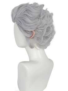 anxin Silver-Gray Messy Short Wig For Men, Front Fluffy Textured Design, Anime Character Cosplay, Stage Performance, Everyday Styling Full Wig - Light Grey - View 5