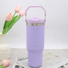 Keep Cool IceFlow 2.0 Flip Straw Tumbler With Handle 30 Oz | Twist On Leak Resistant Lid & Flip Up Straw | Insulated Stainless Steel Water Bottle | BFA-Free | Lavender Gray | Valentine's Day Gift Mother's Day Gift Gift For Her Gift For Him New Year Gift Dresses - Màu tím hoa cà - Xem 1