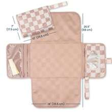 Portable Diaper Changing Pad | Washable & Wipe-Clean Compact Baby Diaper Changing Mat For Travel | Smart Wipes Pocket And Organized Storage | Newborn Bathing Gift - Multicolor - View 5