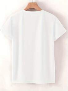 New Summer Collection: Fashionable Women's T-Shirt In European And American Style With Vintage Amalfi Lemon Letter Print, Everyday Casual Fashion In Vintage Style. Spring/Summer Casual Sporty Style. Women's Plus Size Top, Comfortable And Soft Summer Tops - White - View 2