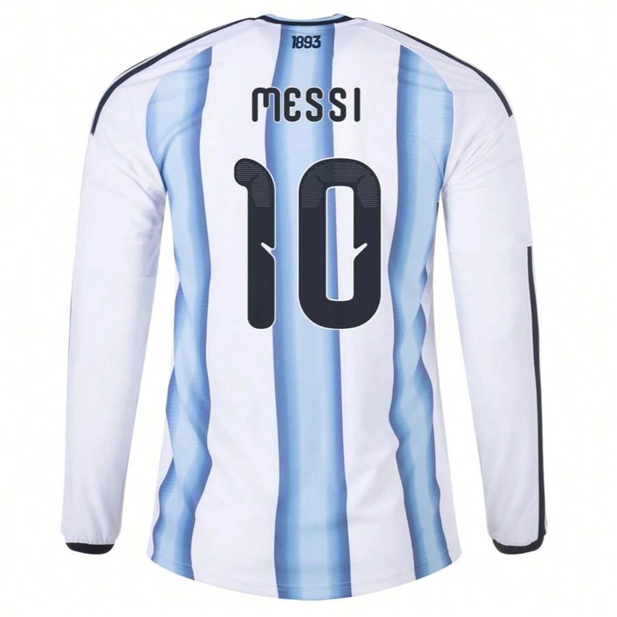 2026 Argentina Long Sleeve Home Jersey #10 Mess I Soccer Jersey Fan Edition Football Shirt - 藍白色 - 查看 1