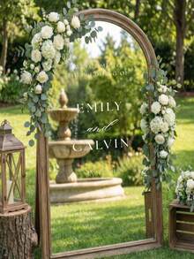 Adesivo de espelho personalizável para casamento (1 unidade) - Data e nome personalizados, elegante adesivo branco para casamento, ideal para chá de panela, aniversário, inauguração de casa - Papel de alta qualidade, decoração de casamento, design em formato de espelho, perfeito para o Dia dos Namorados, eventos de casamento e artigos para festas, impressão de alta qualidade. - Multicolorido - Ver 5