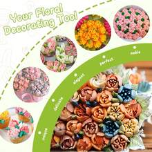 Juego de 7 boquillas de acero inoxidable para decoración rusa, boquillas con forma de flor para decorar cupcakes, pasteles, galletas y otras decoraciones de repostería - Multicolor - Ver 4