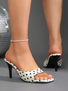 Women's Open Toe Square Toe Stiletto High Heel Sandals, Spring Summer New Style - White - View 5