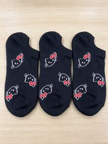 SANRIO 3/6/9 pares de calcetines de tobillo lindos, inocentes, de dibujos animados y casuales para mujer, adecuados para primavera/verano - Multicolor - Ver 11
