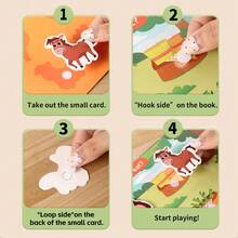 1pc Toddler Quiet Book, Multi-Theme Interactive Busy Book With Animals, Princess, Construction, Supermarket, Reusable Hook And Loop Book, Montessori Sensory Educational Toy, Suitable For Children 3 Years And Above As Birthday Gift - Multicolor - View 10