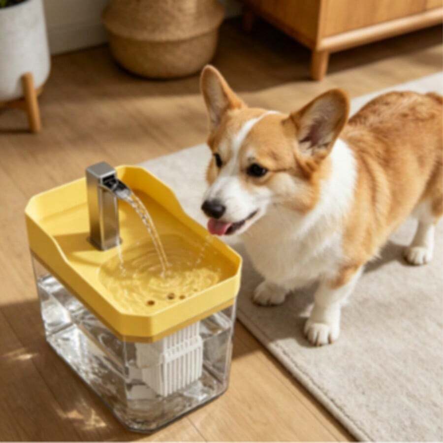 新款1.5升自动宠物饮水器，猫/狗/宠物饮水机，USB供电，无需电池，运行安静可靠，自动循环水，宠物主人的最佳礼物 - 1.5升 - 查看 1