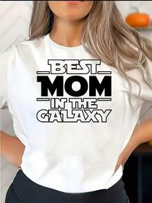 Graphic Print T-Shirt, Short Sleeve, Round Neck, Casual Style For Summer And Spring, Women's Clothing Y2k - Black - View 1