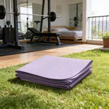 1pc Foldable TPE Yoga Mat, Portable Thick Non-Slip Soundproof Dual-Use Yoga Mat, Foldable Universal Sleeping Pad - Purple - View 8