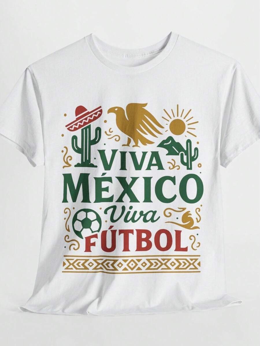 Camiseta de Fútbol de la Copa Mundial de México 2026, Viva México Viva Fútbol, Unisex, para Entusiastas del Deporte, Amantes del Fútbol, Idea de Regalo, Camiseta para Seguidores del Equipo - Negro - Ver 1