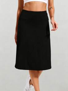 CZRLHYT Women's Golf Skirts Midi Length Tennis Skirts Knee Length Skorts Athletic Modest Long Acitive Casual Pockets UV Protection - 黑色 - 查看 3