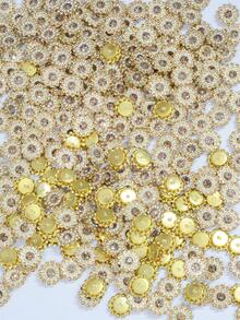 50/80/120/500pcs Rhinestone Beads, Fashion Champagne Gold Rhinestone Decor Jewelry Making Beads, Suitable For Craft Making - 14mm Champagne Gold Diamond - View 5