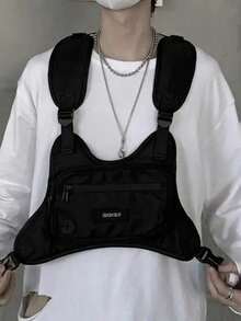 1 chiếc áo vest đa năng unisex kèm túi đeo ngực chiến thuật, túi vest tiện dụng phong cách đường phố, trang phục thường ngày. - Nhiều màu - Xem 8