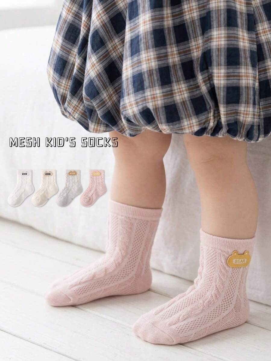 4 đôi tất cổ chân bằng lưới cho bé gái, kiểu công chúa dễ thương, mùa hè