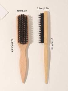 2pcs Smooth Hair Brush, Soft Bristles, Can Smooth Hairline, Create Glossy Hairstyle, Suitable For All Hair Types, Smooth Frizzy Hair, Restore Hair Luster And Texture. - Multicolor - View 4