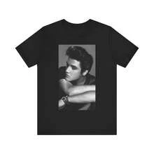 Unisex T-Shirt Made Of Pure Cotton, King Of Rock And Roll Vintage Retro Shirt For Fans, Summer T-Shirt, Blouse, Basic Tops, Tops, Creative Design, Outdoor Play, Cool Style, Fun Design, Great For Outdoor Play, Creative Design, Outdoor Play, Cool Style, Fun Design, Great For Outdoor Play - Black - View 5