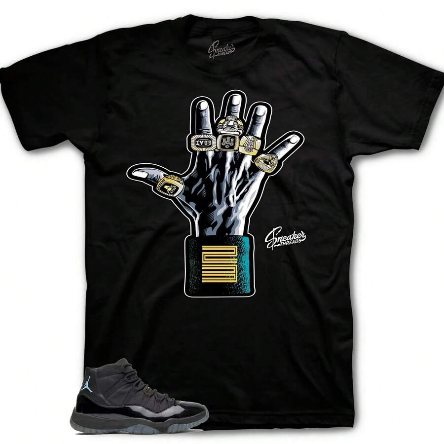 Camisetas deportivas a juego con el modelo Retro 11 Gamma Blue - Rings Shirt - forma - Ver 1