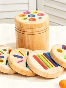 Wooden 6 In 1 Multifunctional Color Sorting Cups - Vibrant Rainbow Blocks, Counting & Color Recognition Game, Ideal For Birthdays & Christmas Gifts, Educational Toy|Playful Design|Durable Wooden Construction, Colorful Building Blocks - Multicolor - View 7