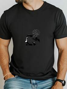 Tienda Local, Camisas de Hombre, Ropa de Hombre, Camisetas para Hombre, Camisa de Hombre, Camiseta Blanca y Negra  180G, Estampado de Anime, Camiseta de Alta Calidad, Cuello Redondo, Corte Holgado Básico, para Hombres y Mujeres, Transpirable, Versátil, Lavable a Máquina, Cómoda, Tallas S ~ 3XL, Diario, Casual, Deportivo, Esencial para el Verano.Y2k Camiseta Camisa De Y2k Camiseta Camisa De - Negro - Ver 2