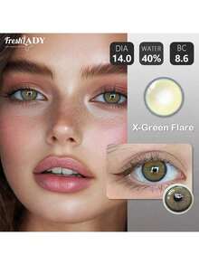 FRESH LADY Kính áp tròng Freshlady 1 cặp 14.00mm, màu nâu/xám/xanh tự nhiên, mềm mại và thoải mái, phù hợp cho trang điểm mắt và sử dụng hàng ngày. - 0 - Xem 19