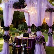 [26.2ft Polyester Wedding Draping] 26.2ft Long Polyester Elegant Dark Purple Sheer Chiffon Wedding Arch Draping Sheer Textured Fabric Durable Drapery Fabric For Outdoor Weddings, Valentine's Day, Christmas, And Party Decorations - Purple - View 6
