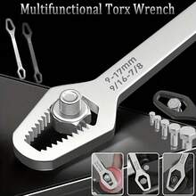 1 件装多功能黑色 Torx 扳手 - 可调节自紧双头扳手，直径 3-17 毫米，厚度 5 毫米，经久耐用，配有便携手柄，适用于汽车维修和家庭 DIY 项目 - A - 查看 4