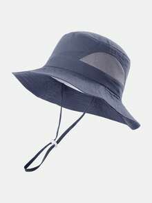 1pc Kids' Solid Color Double-Sided Mesh Breathable Sun Hat, Lightweight Beach Bucket Hat For Everyday Outdoor Use - Boys Series - View 13