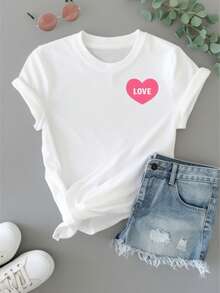 Camiseta de manga corta de cuello redondo blanco de las mujeres, camiseta de verano casual, suave y transpirable, perfecto para casa, vies y - un regalo i para el día de la madre y lascua, con un diseño lindo y elegante con un estilo minimalista - Blanco - Ver 2