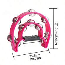 Adult Plastic Percussion Tambourine, Double Row Handheld Tambourine, Musical Instrument Tambourine, Rhythm Instrument, Handheld Percussion Drum, Suitable For Parties, Tambourine Tassels, Adult Musical Instrument, Percussion Tambourine, Tambourine, White Drum - Multicolor - View 11
