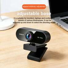 1080P USB-webbkamera med autofokus och 360° rotation, plug and play, lämplig för videokonferenser, onlinekurser, livestreaming, snygg design, kompatibel med datorer, bärbara datorer och smarta TV-apparater - Visa 2
