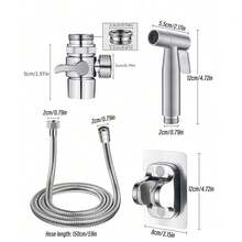 Pet-Friendly 304 Stainless Steel Shower Sprayer - Gentle Water Flow Cares For Pets' Fur, Easy To Rinse Off Foam, Makes Bathing Hassle-Free, Available In Multiple Sizes - Silver - View 6