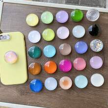 Minimalist Solid Color Material Phone Push-Pull Holder 1 Simple Jelly Colored Phone Airbag Holder, Solid Color Circular Extendable Phone Holder, Universal Adhesive Base, Suitable For Phones And Tablets, Perfect For Desktop Use, Vlogging, And Live Streaming Mother's Day Gift - Multicolor - View 2