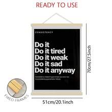 1pc Motivational Canvas Wall Art - "Take Action" Perseverance Poster, Black Background White Text, Frameless, Suitable For Home, Office, Gym Or Workspace Decor, Wall Art Poster, Perfect Room Decoration - Multicolor - View 19