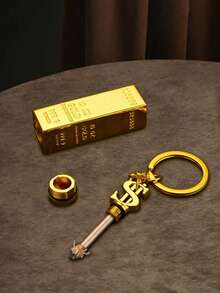 3 Pcs/Set Golden Brick Permanent Match Lighter, Reusable 10,000 Times Keychain Matches Strikers Lighters, Portable, Suitable For Outdoor Camping, Hiking, Daily Use, Father's Christmas Birthday Day Gift - JINTIAO-Gold Bar-3PCS - 查看 5