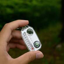 1个户外装备温度计指南针放大镜钥匙扣指南针便携式迷你指南针 - 彩色 - 查看 5