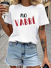 Funny T-Shirt With Italian Phrases For Women By Sommer Teediy | No Vabbe Slogan Or Italian Flag Colors, This Casual Short-Sleeved, Crew-Neck T-Shirt Features Pink Lettering And Humor For Everyday Wear For Fans Of Italian Culture. Loose And Comfortable Fit. - trắng - Xem 6