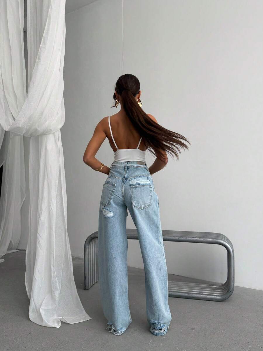 SQUALO Pistachio Green Leopard-Patterned High-Waisted Wide-Leg Pants | Bold And Stylish Design - Blue - View 1