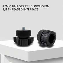 Bộ chuyển đổi ren vít 1/4" sang đầu bi 17mm, dùng cho chân máy, máy quay DV, điện thoại, kẹp vòng, giá đỡ ống đèn, webcam. - màu đen - Xem 1