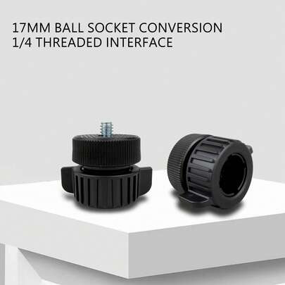 Bộ chuyển đổi ren vít 1/4" sang đầu bi 17mm, dùng cho chân máy, máy quay DV, điện thoại, kẹp vòng, giá đỡ ống đèn, webcam.